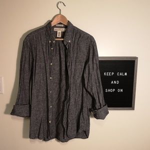 Grey Casual Button-Down Shirt